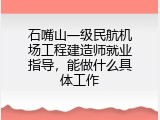 石嘴山一级民航机场工程建造师就业指导，能做什么具体工作