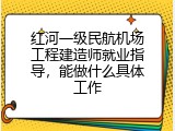 红河一级民航机场工程建造师就业指导，能做什么具体工作