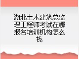 湖北土木建筑总监理工程师考试在哪报名培训机构怎么找