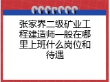 张家界二级矿业工程建造师一般在哪里上班什么岗位和待遇