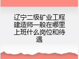 辽宁二级矿业工程建造师一般在哪里上班什么岗位和待遇