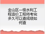 金山区一级水利工程造价工程师考完多久可以查成绩如何查