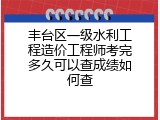 丰台区一级水利工程造价工程师考完多久可以查成绩如何查