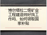 博尔塔拉二级矿业工程建造师好找工作吗，如何领取国家补贴