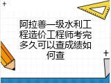 阿拉善一级水利工程造价工程师考完多久可以查成绩如何查