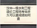 汉中一级水利工程造价工程师考完多久可以查成绩如何查