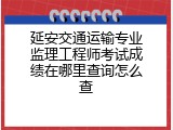 延安交通运输专业监理工程师考试成绩在哪里查询怎么查