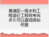 黄浦区一级水利工程造价工程师考完多久可以查成绩如何查