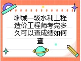 聊城一级水利工程造价工程师考完多久可以查成绩如何查