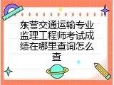 东营交通运输专业监理工程师考试成绩在哪里查询怎么查