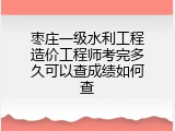 枣庄一级水利工程造价工程师考完多久可以查成绩如何查