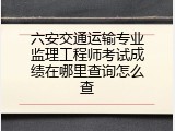 六安交通运输专业监理工程师考试成绩在哪里查询怎么查
