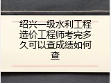 绍兴一级水利工程造价工程师考完多久可以查成绩如何查