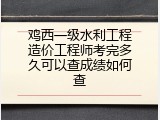 鸡西一级水利工程造价工程师考完多久可以查成绩如何查