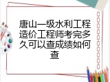 唐山一级水利工程造价工程师考完多久可以查成绩如何查