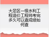 大足区一级水利工程造价工程师考完多久可以查成绩如何查