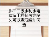 那曲二级水利水电建造工程师考完多久可以查成绩如何查