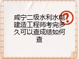 咸宁二级水利水电建造工程师考完多久可以查成绩如何查