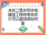 大庆二级水利水电建造工程师考完多久可以查成绩如何查