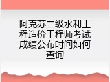 阿克苏二级水利工程造价工程师考试成绩公布时间如何查询