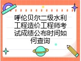 呼伦贝尔二级水利工程造价工程师考试成绩公布时间如何查询