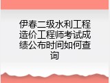 伊春二级水利工程造价工程师考试成绩公布时间如何查询
