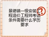 景德镇一级安装工程造价工程师考试条件需要什么学历要求