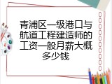青浦区一级港口与航道工程建造师的工资一般月薪大概多少钱