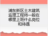 浦东新区土木建筑监理工程师一般在哪里上班什么岗位和待遇