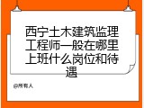 西宁土木建筑监理工程师一般在哪里上班什么岗位和待遇