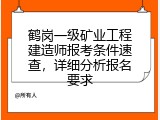 鹤岗一级矿业工程建造师报考条件速查，详细分析报名要求