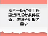 鸡西一级矿业工程建造师报考条件速查，详细分析报名要求