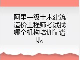 阿里一级土木建筑造价工程师考试找哪个机构培训靠谱呢