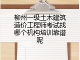 柳州一级土木建筑造价工程师考试找哪个机构培训靠谱呢