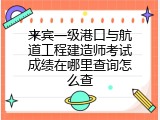 来宾一级港口与航道工程建造师考试成绩在哪里查询怎么查