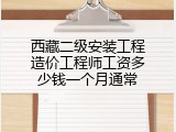西藏二级安装工程造价工程师工资多少钱一个月通常