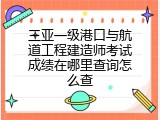 三亚一级港口与航道工程建造师考试成绩在哪里查询怎么查