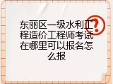 东丽区一级水利工程造价工程师考试在哪里可以报名怎么报