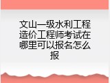 文山一级水利工程造价工程师考试在哪里可以报名怎么报