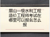 眉山一级水利工程造价工程师考试在哪里可以报名怎么报