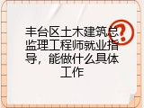 丰台区土木建筑总监理工程师就业指导，能做什么具体工作