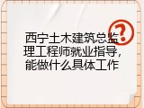 西宁土木建筑总监理工程师就业指导，能做什么具体工作
