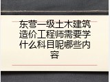 东营一级土木建筑造价工程师需要学什么科目呢哪些内容