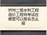 忻州二级水利工程造价工程师考试在哪里可以报名怎么报