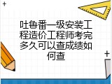 吐鲁番一级安装工程造价工程师考完多久可以查成绩如何查