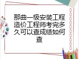那曲一级安装工程造价工程师考完多久可以查成绩如何查