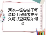 河池一级安装工程造价工程师考完多久可以查成绩如何查
