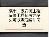 濮阳一级安装工程造价工程师考完多久可以查成绩如何查