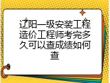 辽阳一级安装工程造价工程师考完多久可以查成绩如何查