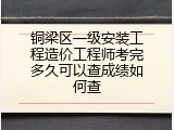 铜梁区一级安装工程造价工程师考完多久可以查成绩如何查